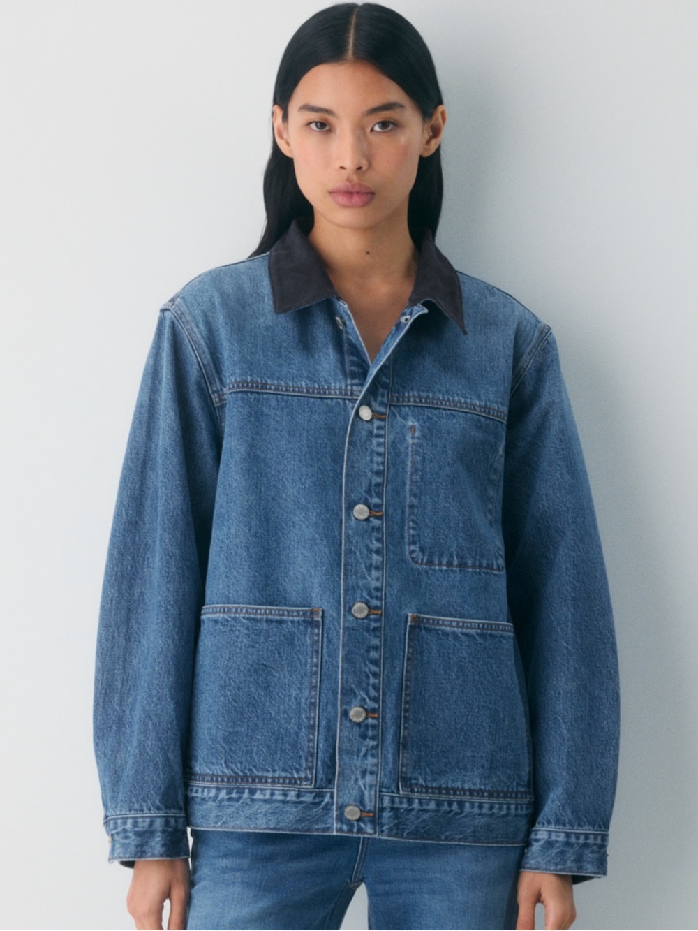 Aritzia Denim Forum The Workwear Denim Shirt Jacket-Size XL